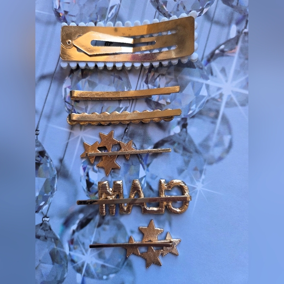 NWOT Set of Glam Rhinestone & Pearl Hair Clips - Picture 5 of 7